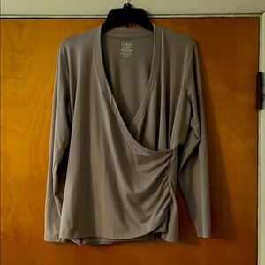 L.L. Bean Women's Tan Wrap Blouse